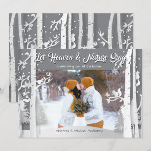 Forest woodland snow scene photo holiday card