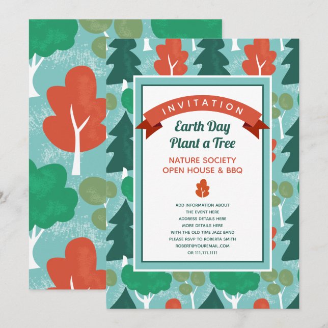 Forest Woodland Theme Nature Lover  Invitation (Front/Back)