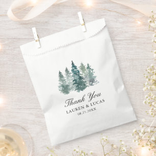 Forest Woodland Trees Pine Thank You Wedding Favour Bags
