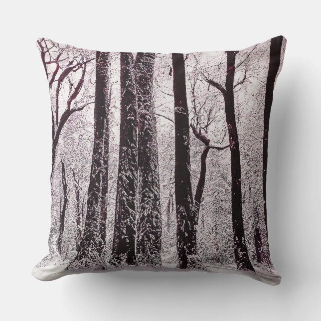 FOREST WOODS SNOWY WINTER SCENERY  CUSHION (Front)