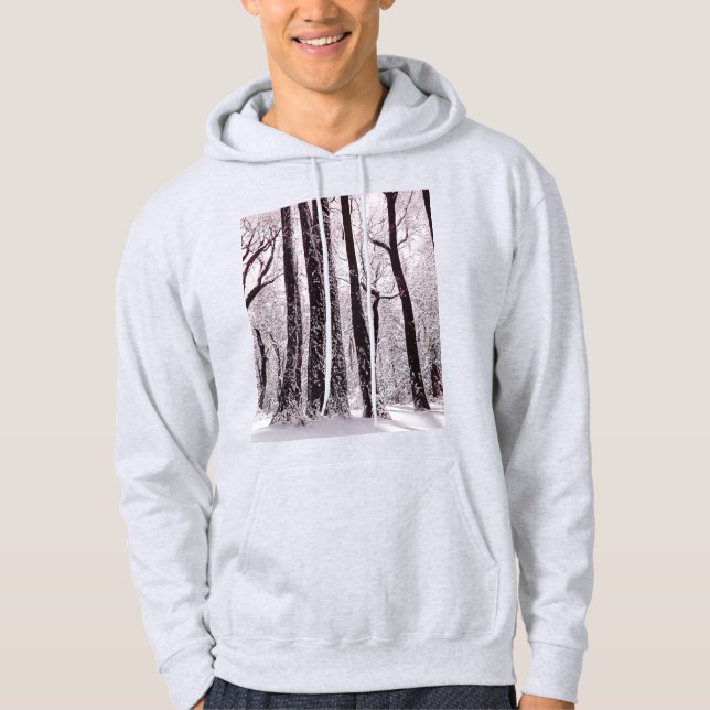 FOREST WOODS SNOWY WINTER SCENERY  HOODIE (Front)