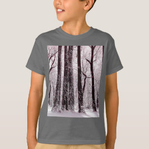 FOREST WOODS SNOWY WINTER SCENERY  T-Shirt