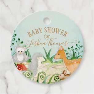 Forest Woodsy BOHO Deer Fox Owl Boy Baby Shower Favour Tags