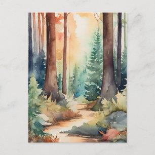 Forest Woodsy in Watercolor Postcard