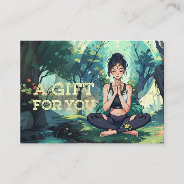 Forest Yoga Meditation Instructor Life Coach Gifts Discount Card (Front)