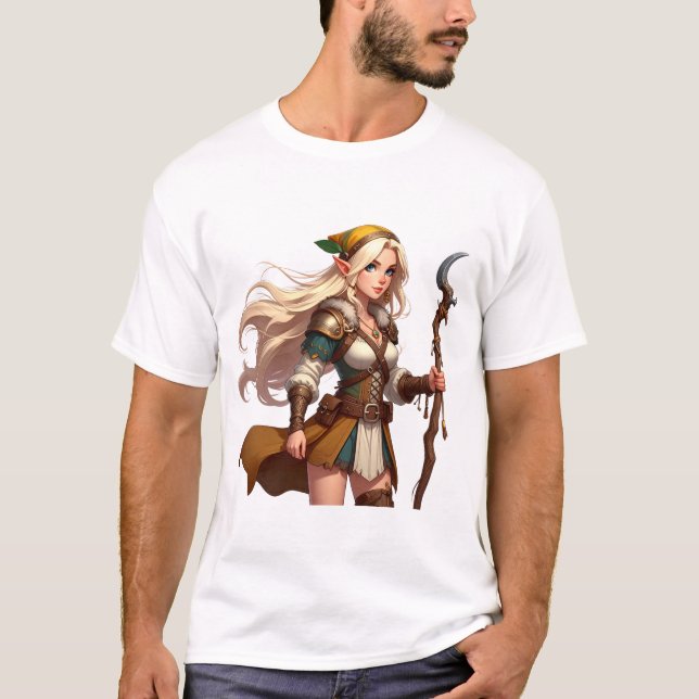 Forestblade Elven Druid Adventurer T-Shirt (Front)
