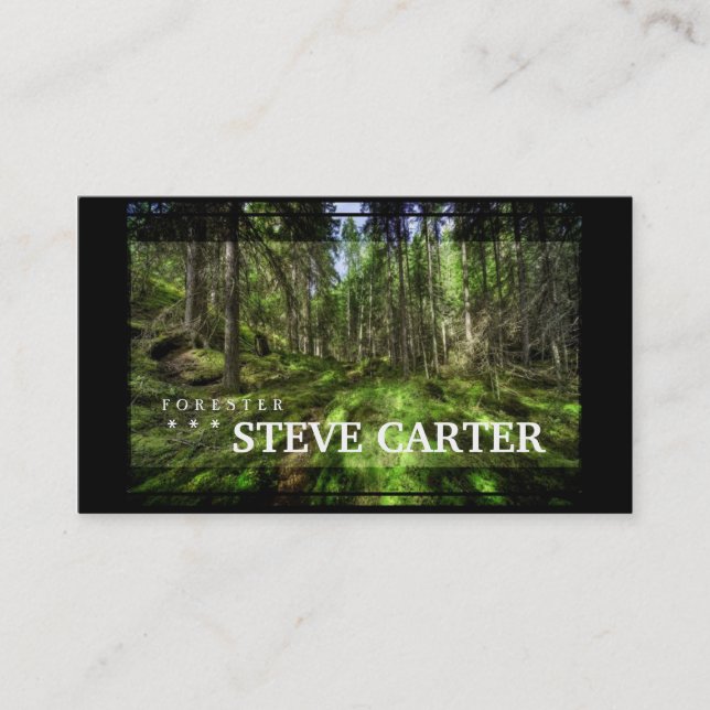 Forester Green Forest Tree Nature Wood Business Card (Front)