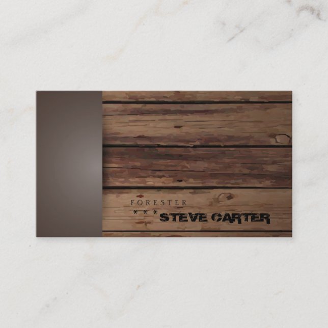 Forester Wood Forest Tree Nature Sell Business Card (Front)
