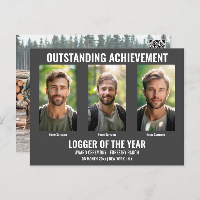 Forestry postcard template 5 photo DIY logging (Front/Back)