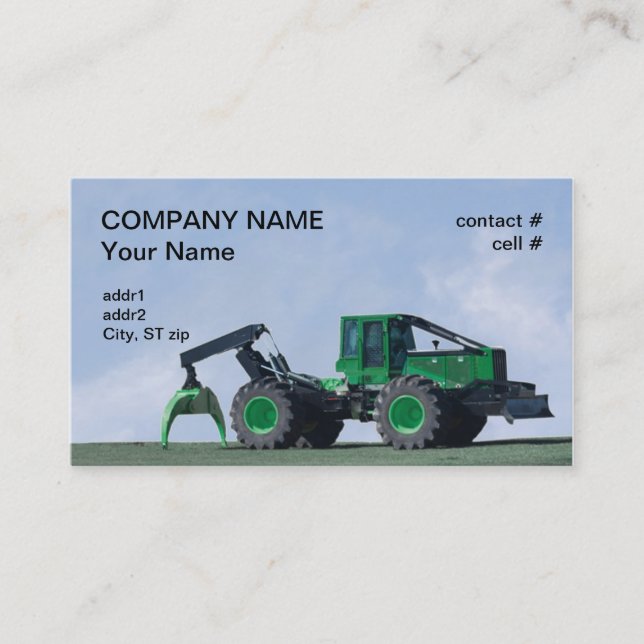 forestry skidder business card (Front)