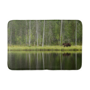 Forests   Bear at Taiga Forest Northern Finland Bath Mat