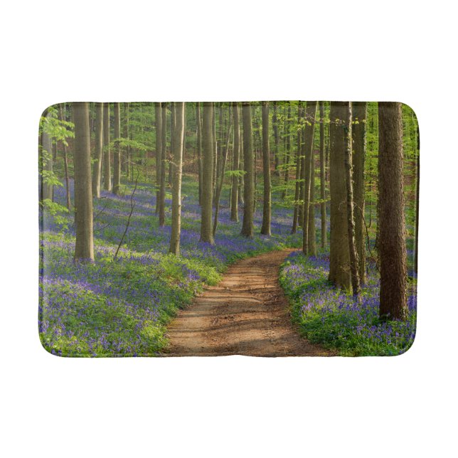 Forests | Bluebell Forest in Belgium Bath Mat (Front)