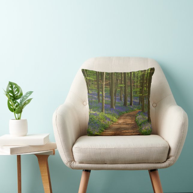 Forests | Bluebell Forest in Belgium Cushion (Chair)