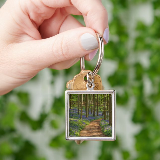 Forests | Bluebell Forest in Belgium Key Ring (Hand)