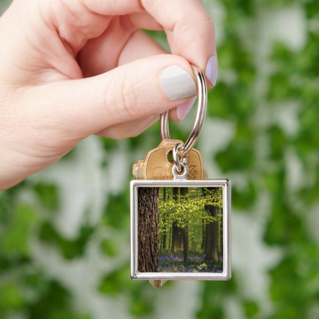 Forests | Bluebells in Belgium Key Ring (Hand)