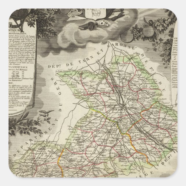 Forests, cities, towns square sticker (Front)