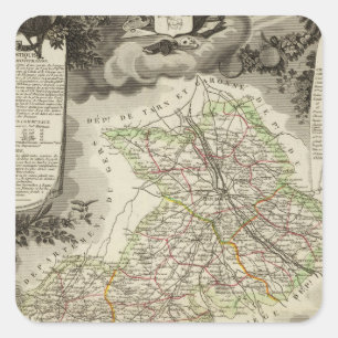 Forests, cities, towns square sticker