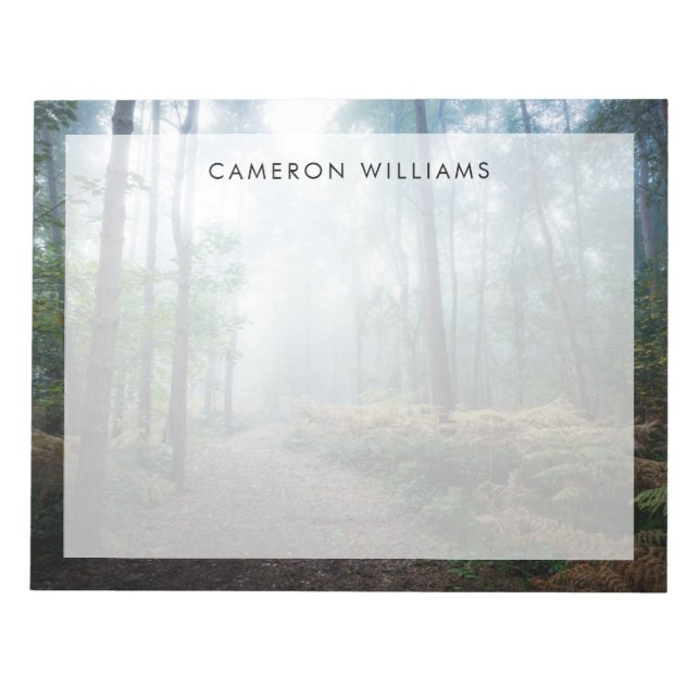 Forests | Dark Foggy Woods Norfolk UK Notepad (Front)