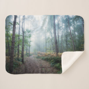 Forests Dark Foggy Woods Norfolk UK Sherpa Blanket