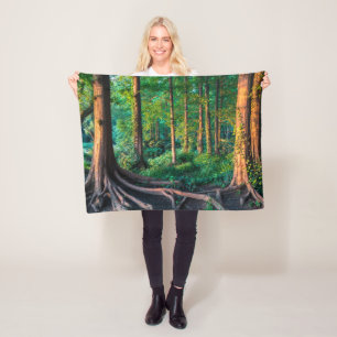 Forests Greenery & Woodland Fleece Blanket