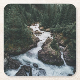 Forests   Grison Graubunden Canton Square Paper Coaster