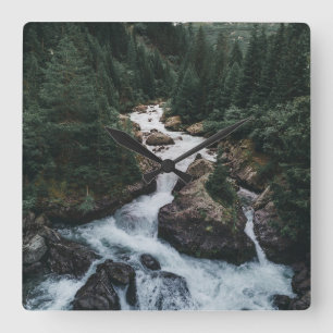 Forests Grison Graubunden Canton Square Wall Clock