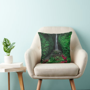 Forests   Leke Leke Waterfalls in Bali Cushion