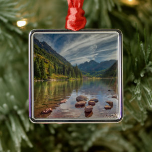 Forests Maroon Bells Colorado Metal Tree Decoration