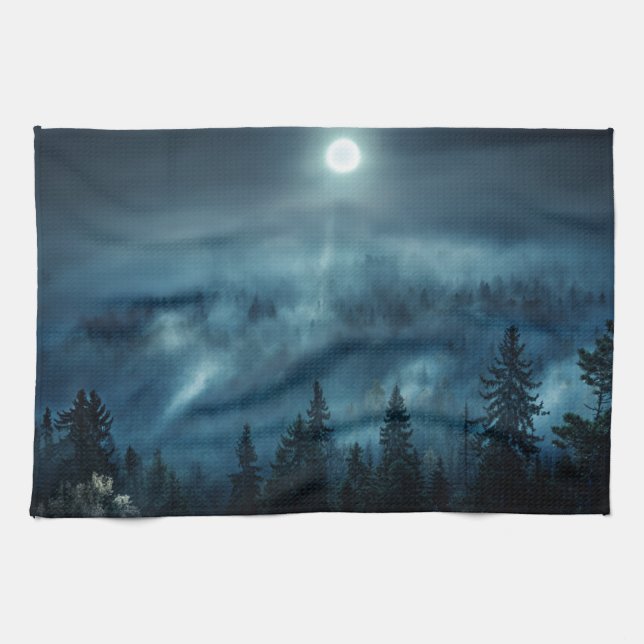 Forests | Moonlit Forest Tea Towel (Horizontal)