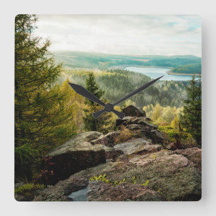 Forests   Ore Mountains Germany Square Wall Clock