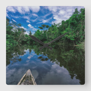 Forests   Peruvian Jungle Forest Square Wall Clock