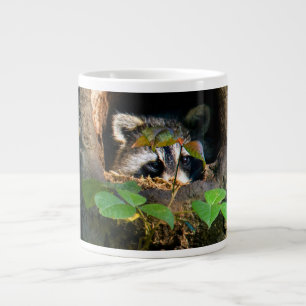 Forests Racoon Peeking Large Coffee Mug