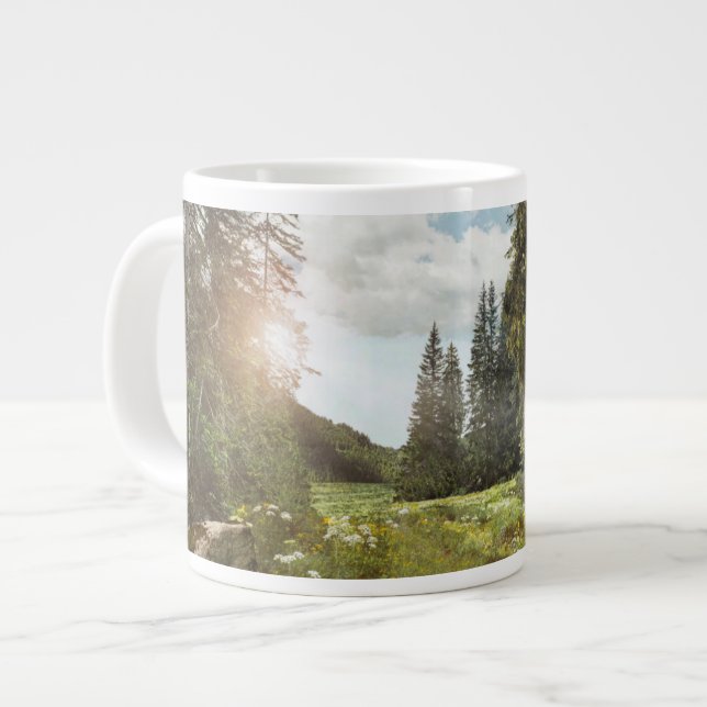 Forests | Sun Peeking Thru Large Coffee Mug (Front Left)