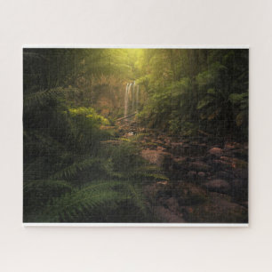 Forests   Sunlight Highlights Waterfall Jigsaw Puzzle