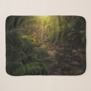 Forests Sunlight Highlights Waterfall Sherpa Blanket