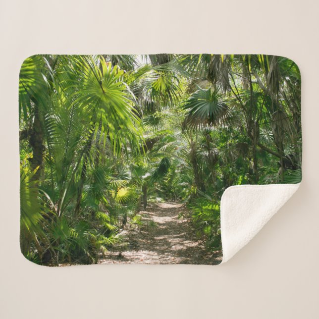Forests | Tropical Rainforest Tulum Mexico Sherpa Blanket (Front (Horizontal))