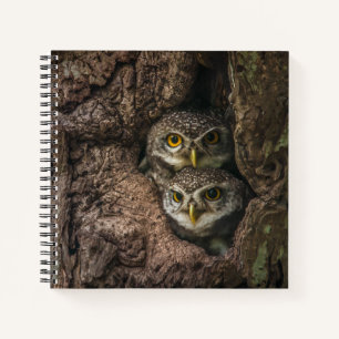 Forests Two Owls Looking Notebook