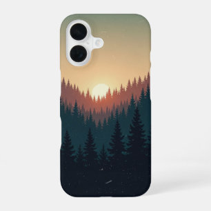 Forêt Vintage au Lever du Soleil iPhone 16 Case