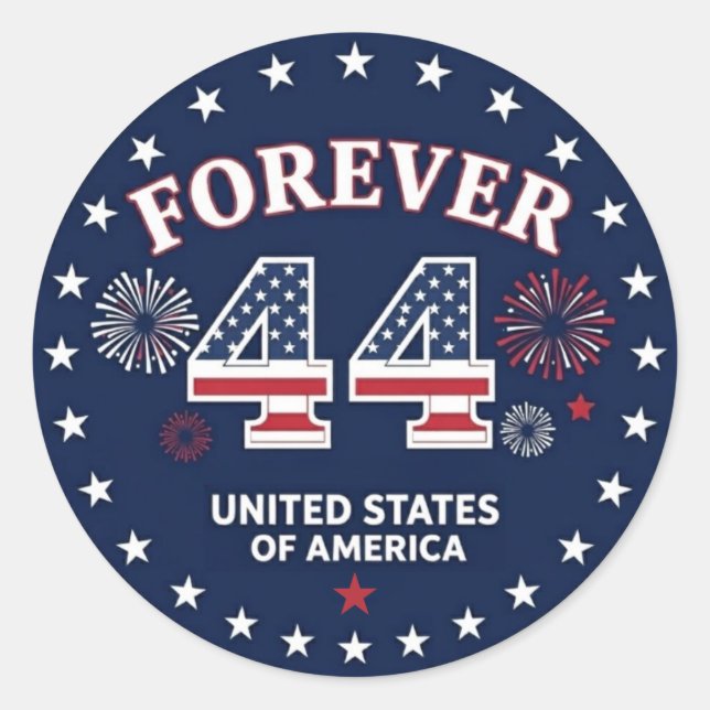 Forever 44 Classic Round Sticker (Front)