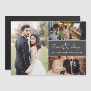 Forever Always 3 Photo Wedding Thank You 