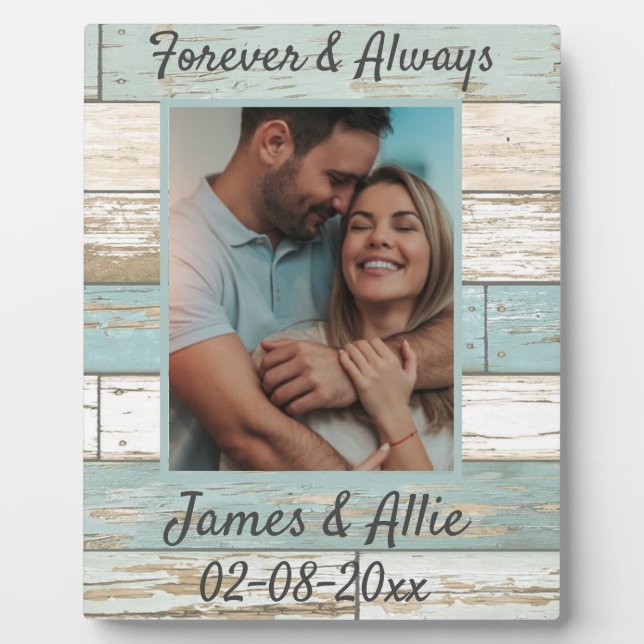Forever & Always Anniversary Valentines Gift Plaque (Front)