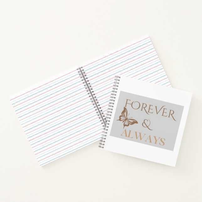 Forever & Always Butterfly, Romantic Home Gift Notebook (Inside)