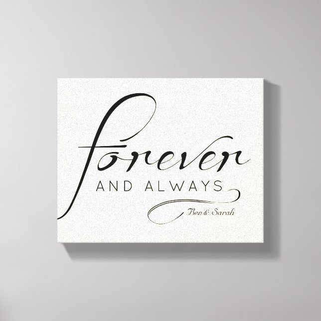 "Forever & Always" Canvas | Customise names,dates Print (Front)