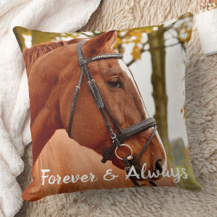 Forever Always Horse Memorial Keepsake Photo Cushion
