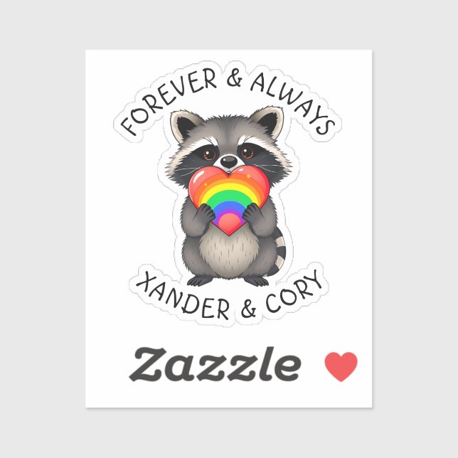 Forever & Always Personalised  | LGBTQ Racoon (Sheet)
