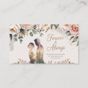 Forever & Always – Romantic Botanical Silhouette Business Card