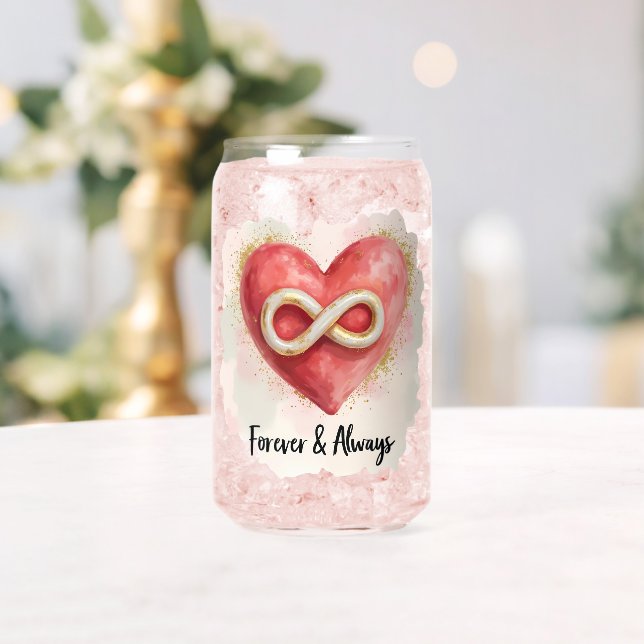 Forever & Always - Romantic Heart & Infinity  Can Glass (Insitu (Wedding))