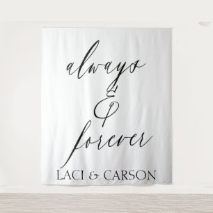 Forever & Always Wedding Quote Tapestry