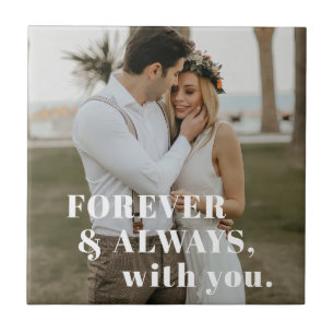 forever&always with u wedding photo anniversary tile