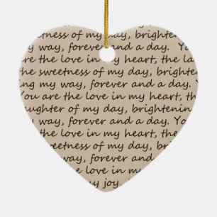 Forever and A Day Poem Ceramic Tree Decoration